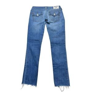 Y2K True Religion Womens Skinny WFLPS Low Rise Jeans Size 27 Embroidered